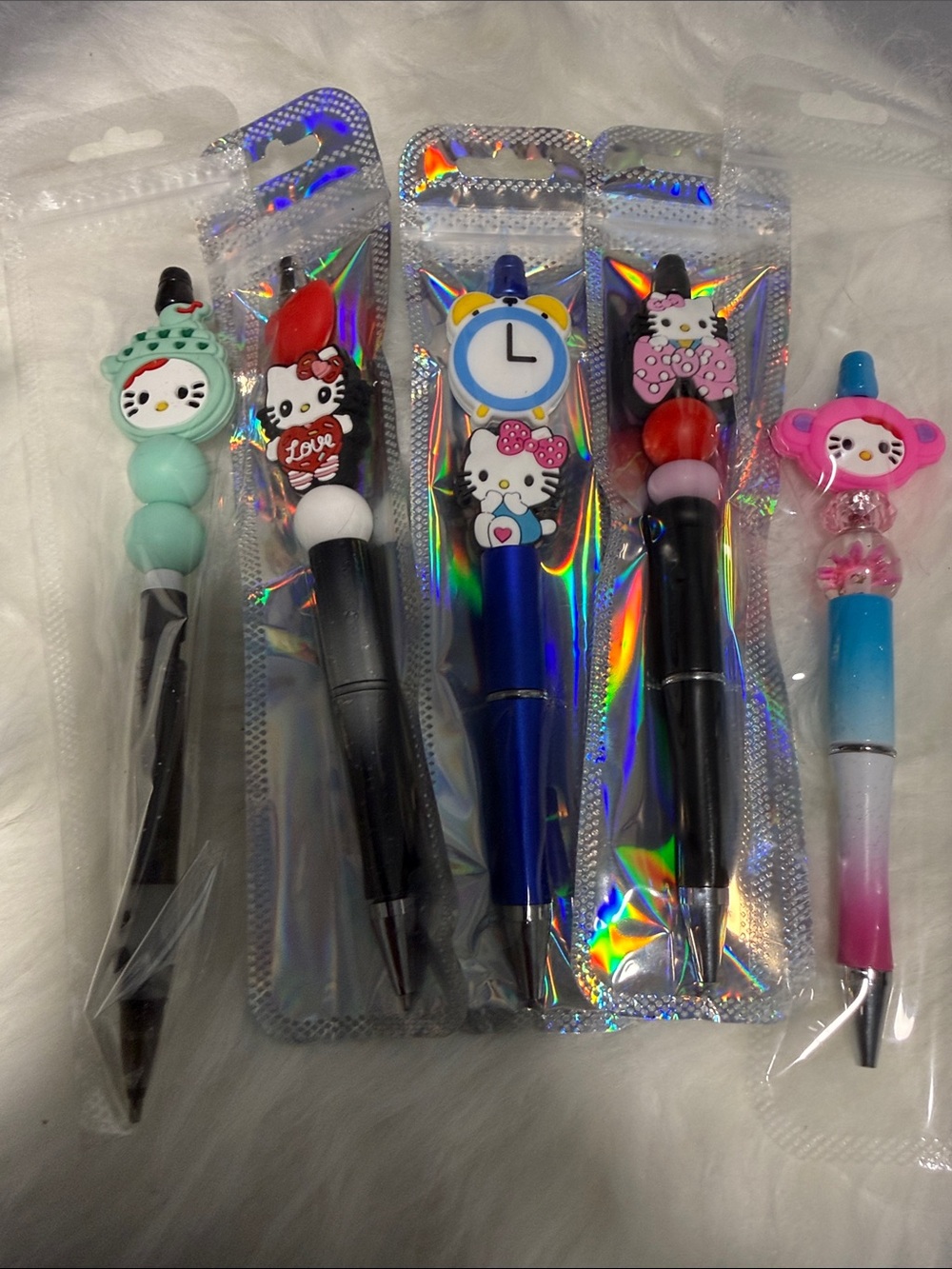 Hello Kitty Assorted Character Ballpoint Pens - Blue Pink Black Mint